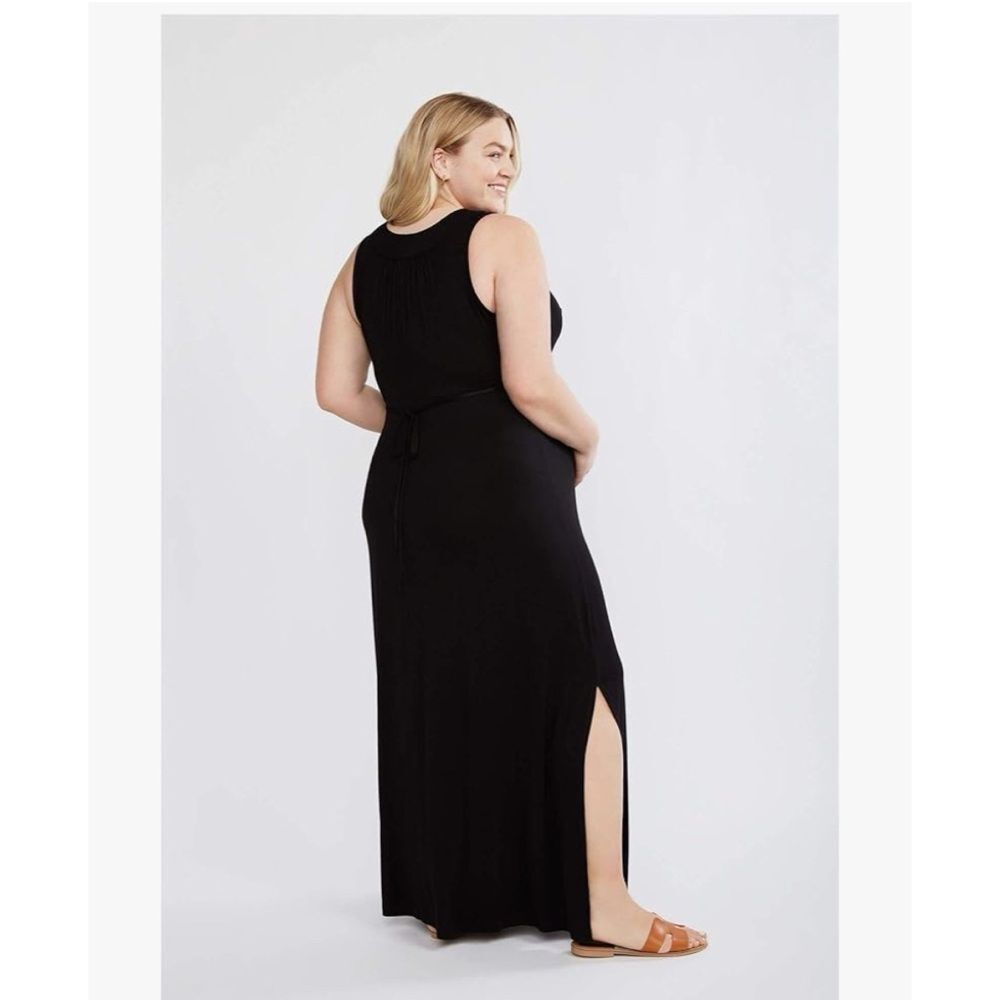 Motherhood maternity women’s surplice maxi dress with empire waist tie size Lp - Picture 5 of 7